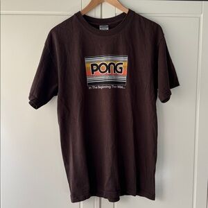 PONG Men's T Shirt Dark Brown